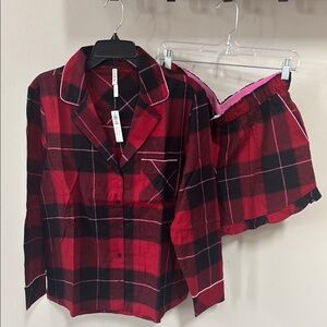 Soma Red and Black Plaid Pajama Set